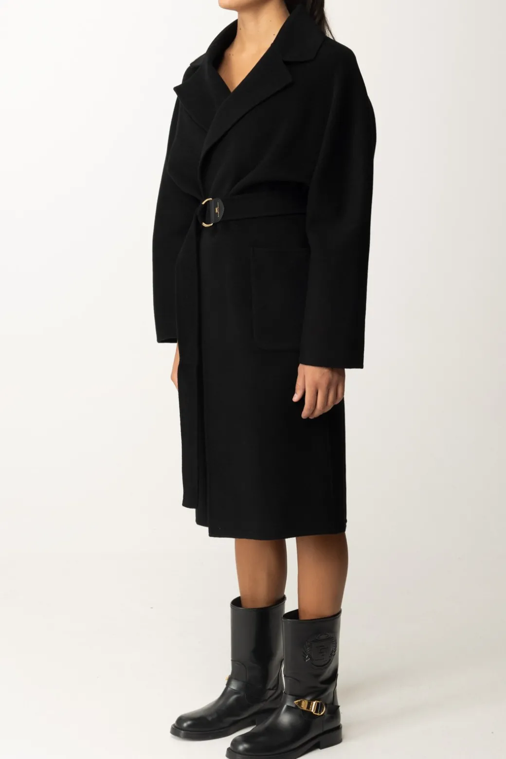 Donna Elisabetta Franchi Cappotto Vestaglia In Lana