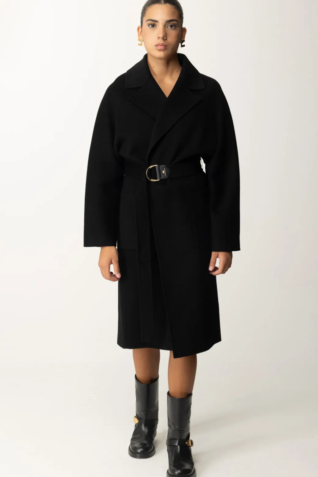 Donna Elisabetta Franchi Cappotto Vestaglia In Lana