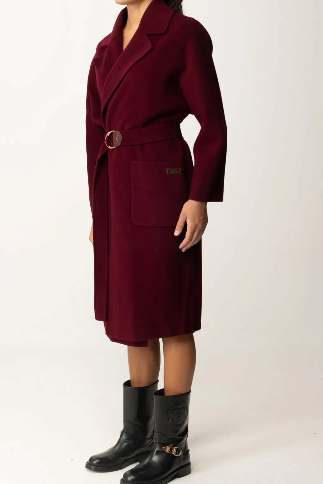 Donna Elisabetta Franchi Cappotto Vestaglia In Lana