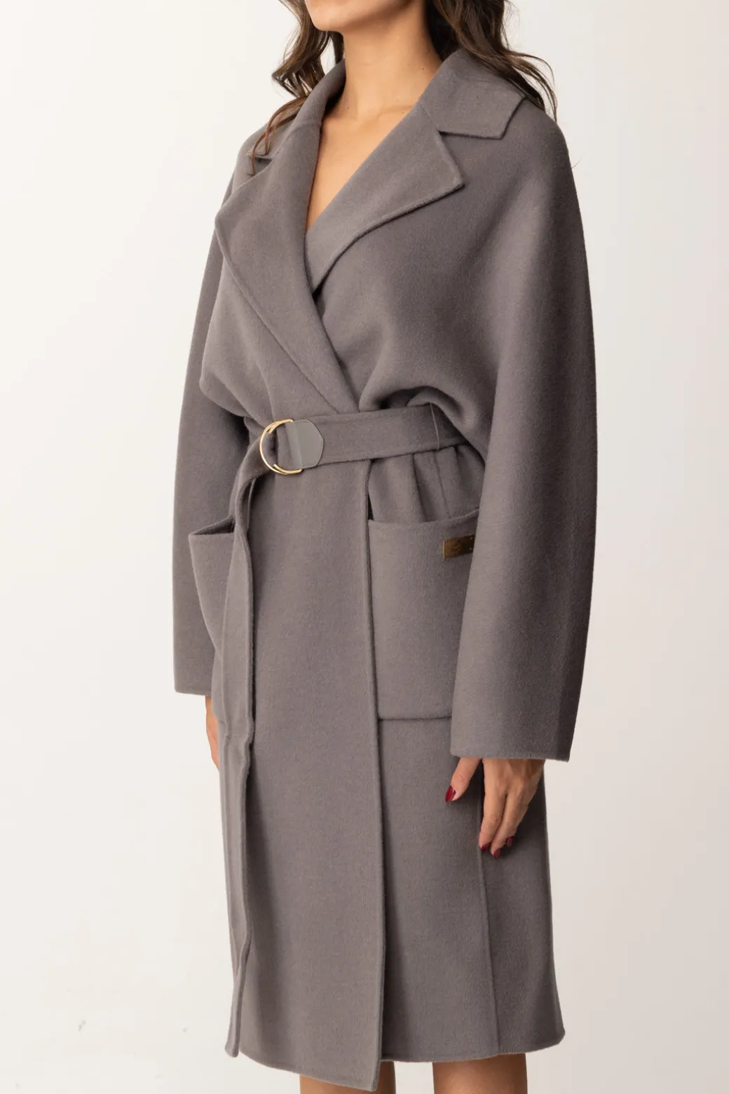 Donna Elisabetta Franchi Cappotto Vestaglia In Lana