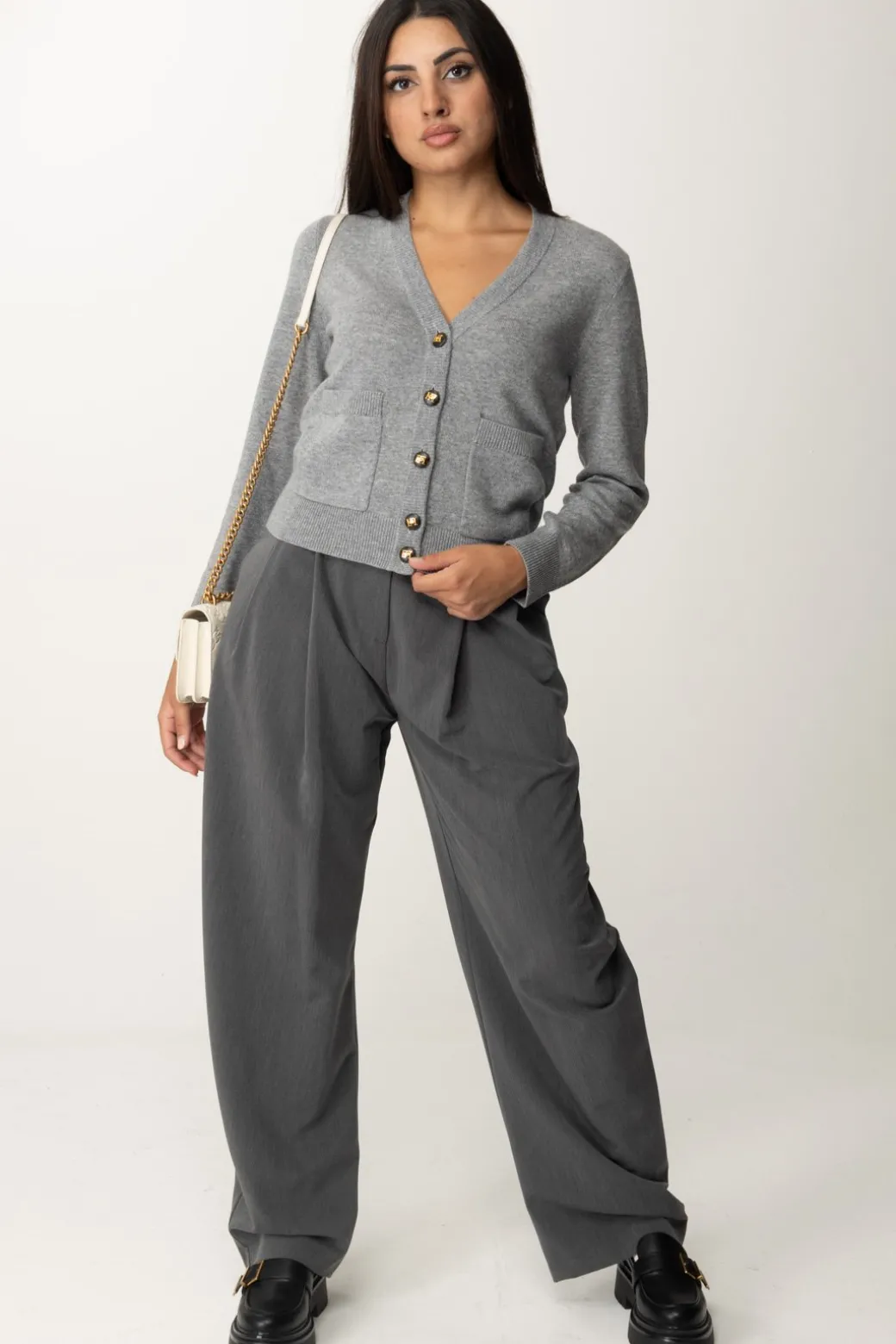 Donna Elisabetta Franchi Cardigan con Bottoni Gold