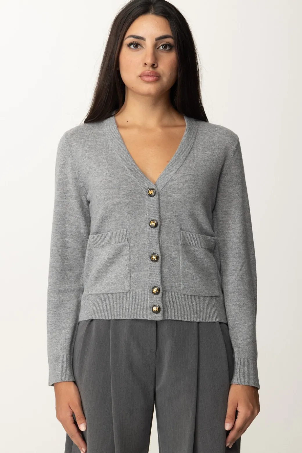 elisabetta_franchi_cardigan_con_bottoni_goldgrigio_melange_2.webp Donna Elisabetta Franchi Cardigan con Bottoni Gold