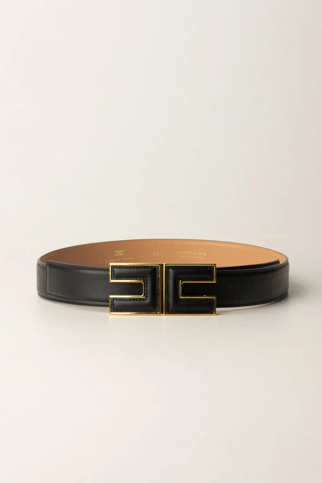 Donna Elisabetta Franchi Cintura Sottile In Ecopelle con Logo
