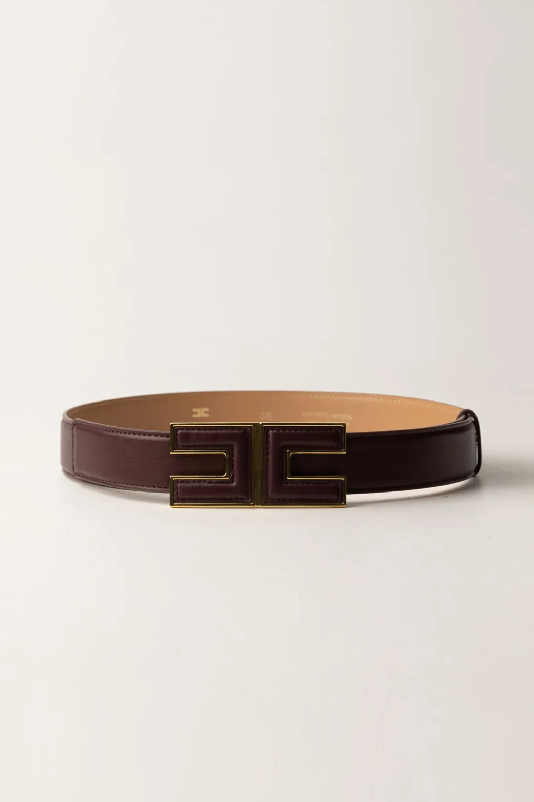 Donna Elisabetta Franchi Cintura Sottile In Ecopelle con Logo
