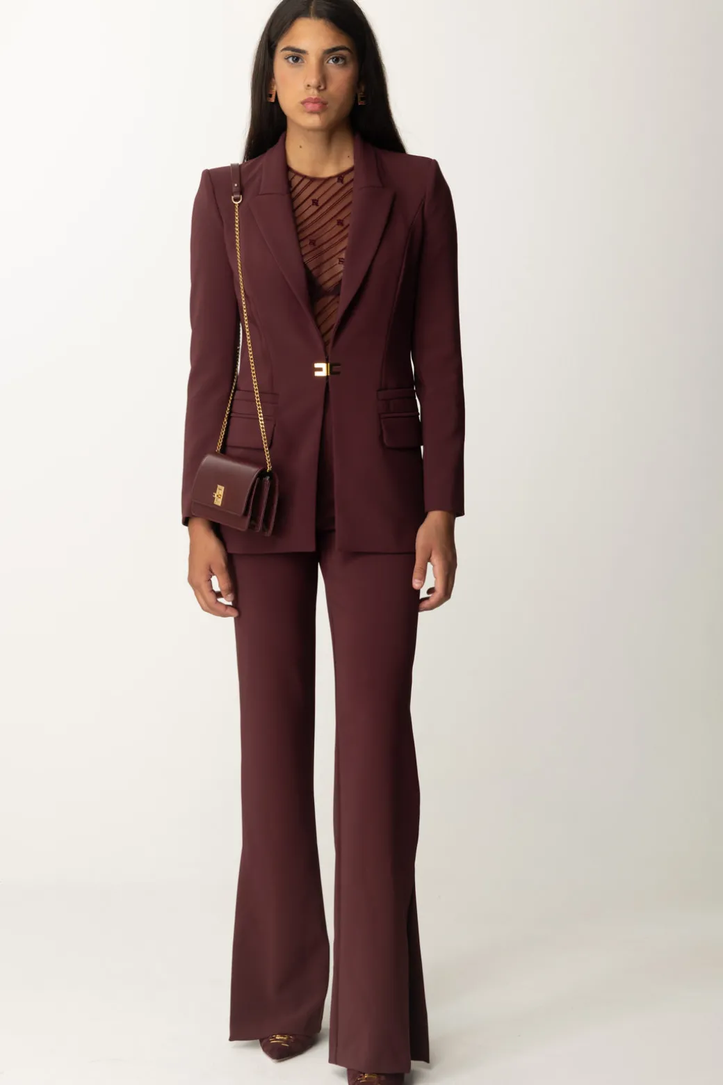 Donna Elisabetta Franchi Completo Giacca e Pantalone con Logo