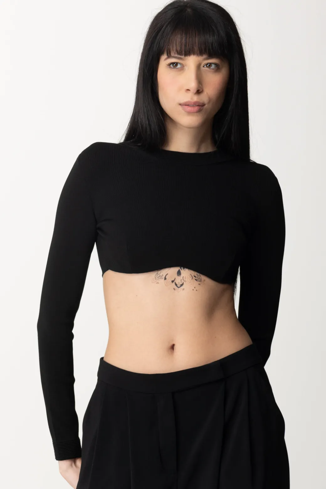 Donna Elisabetta Franchi Crop Top In Maglia