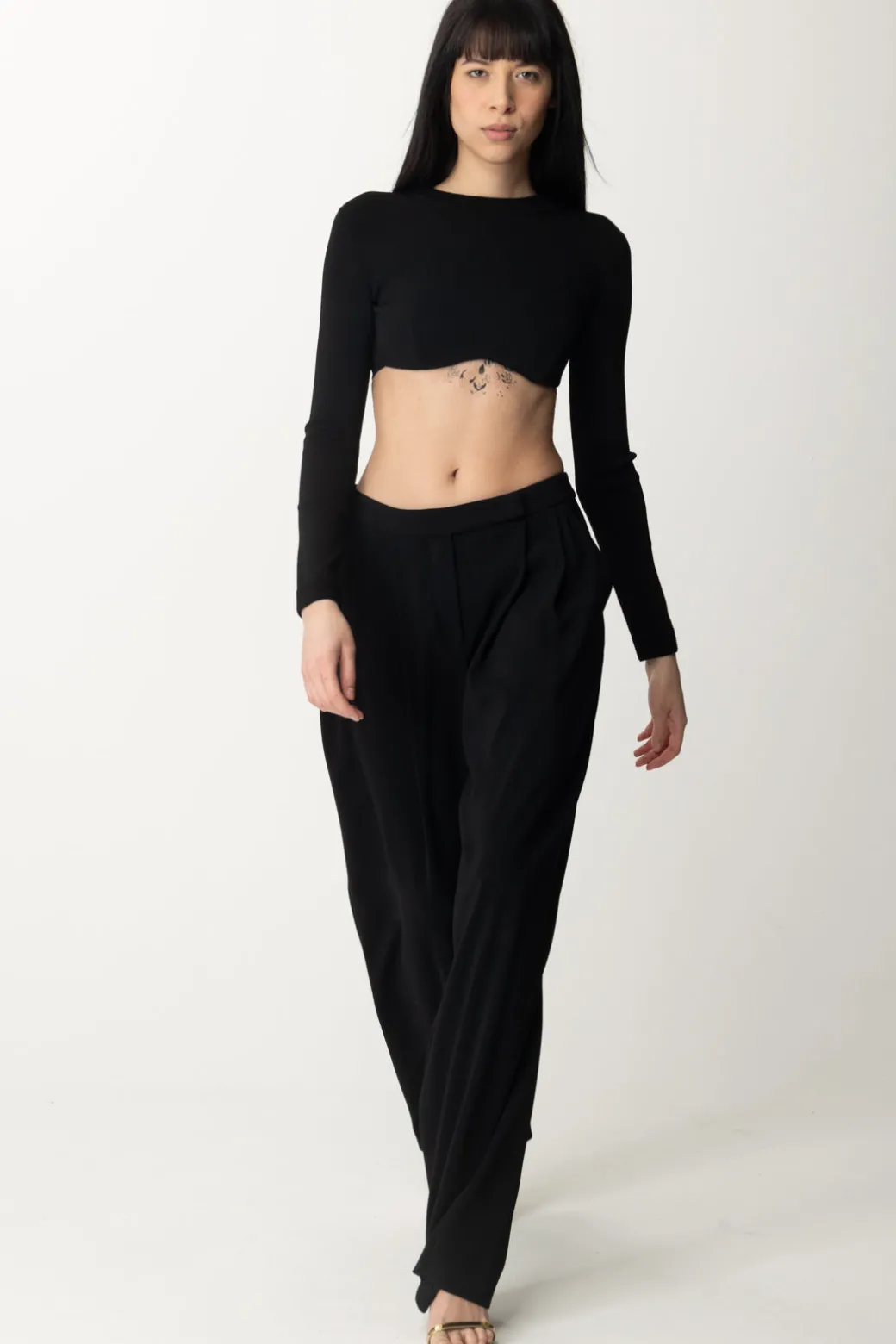 Donna Elisabetta Franchi Crop Top In Maglia