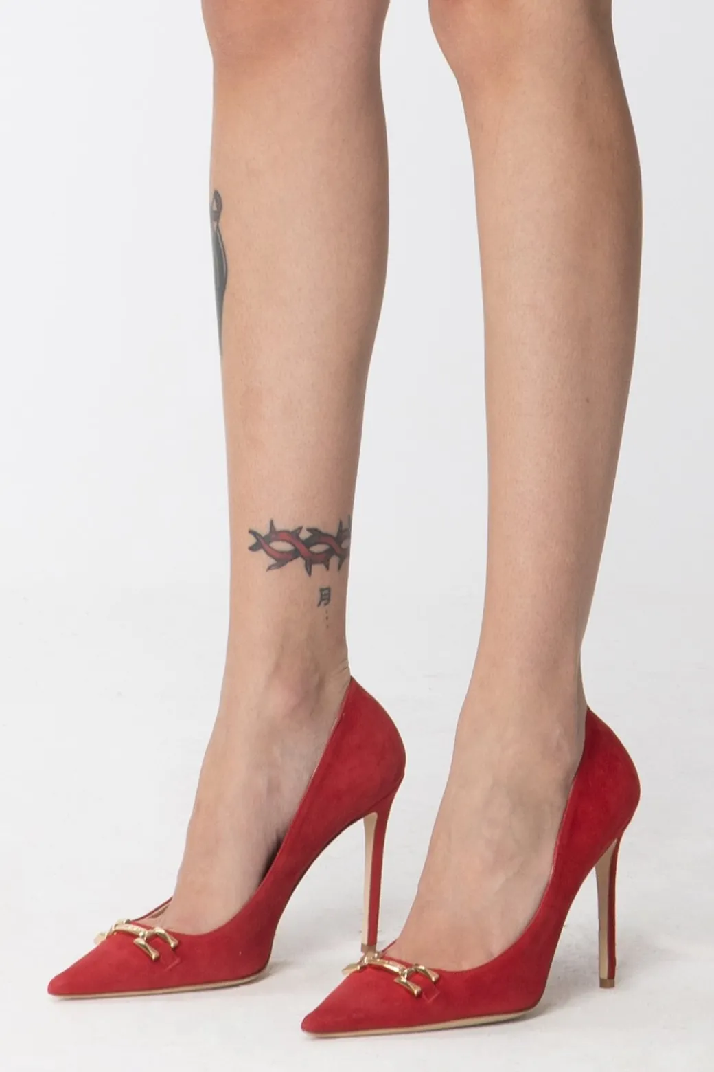 Donna Elisabetta Franchi Decolletes In Camoscio con Logo