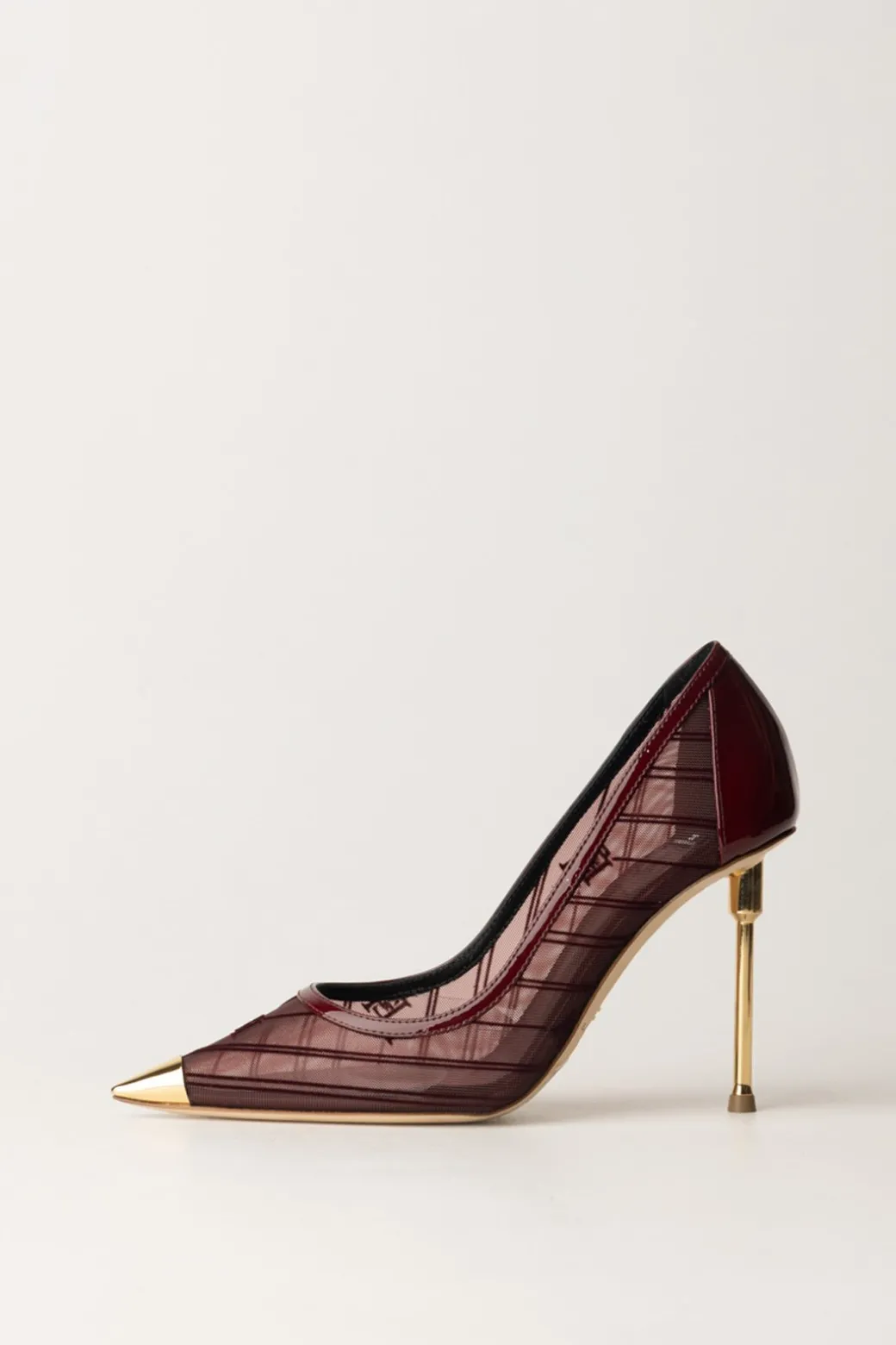 Donna Elisabetta Franchi Decolletes In Rete con Punta In Metallo