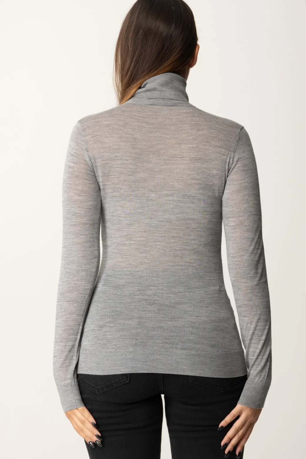 Donna Elisabetta Franchi Dolcevita In Lana Merino con Logo Lettering