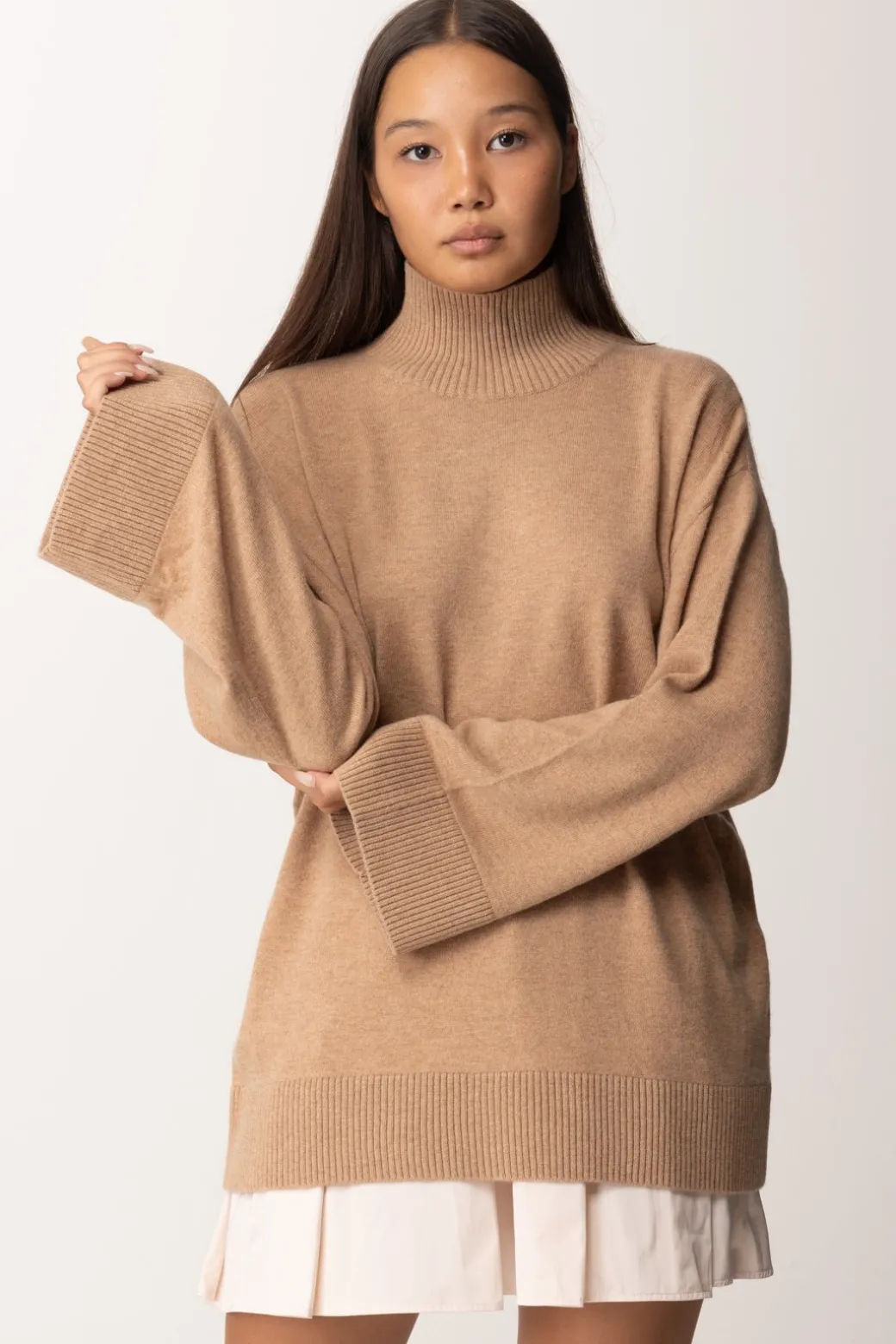 Donna Elisabetta Franchi Dolcevita In Misto Cashmere con Logo