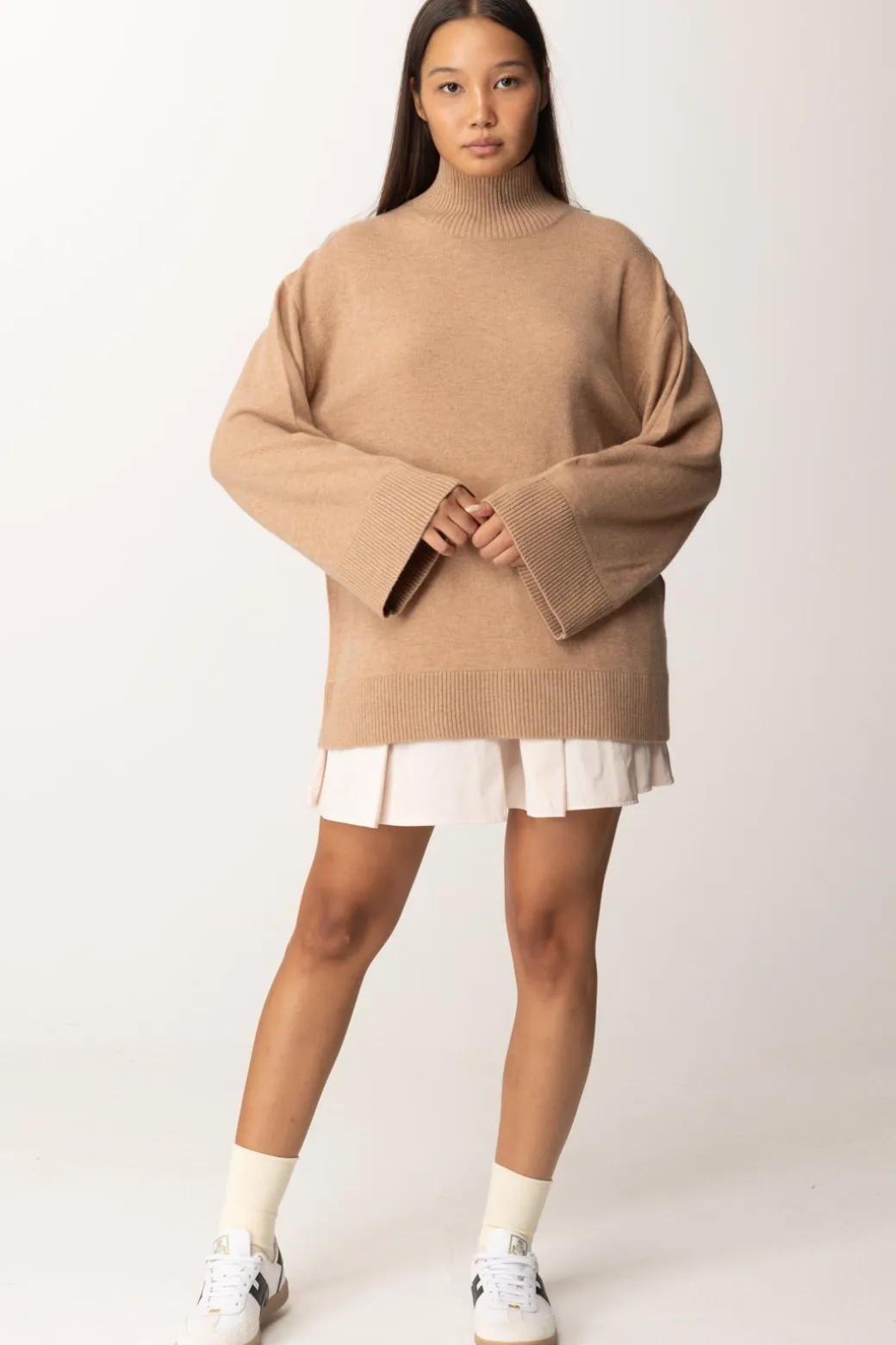 Donna Elisabetta Franchi Dolcevita In Misto Cashmere con Logo