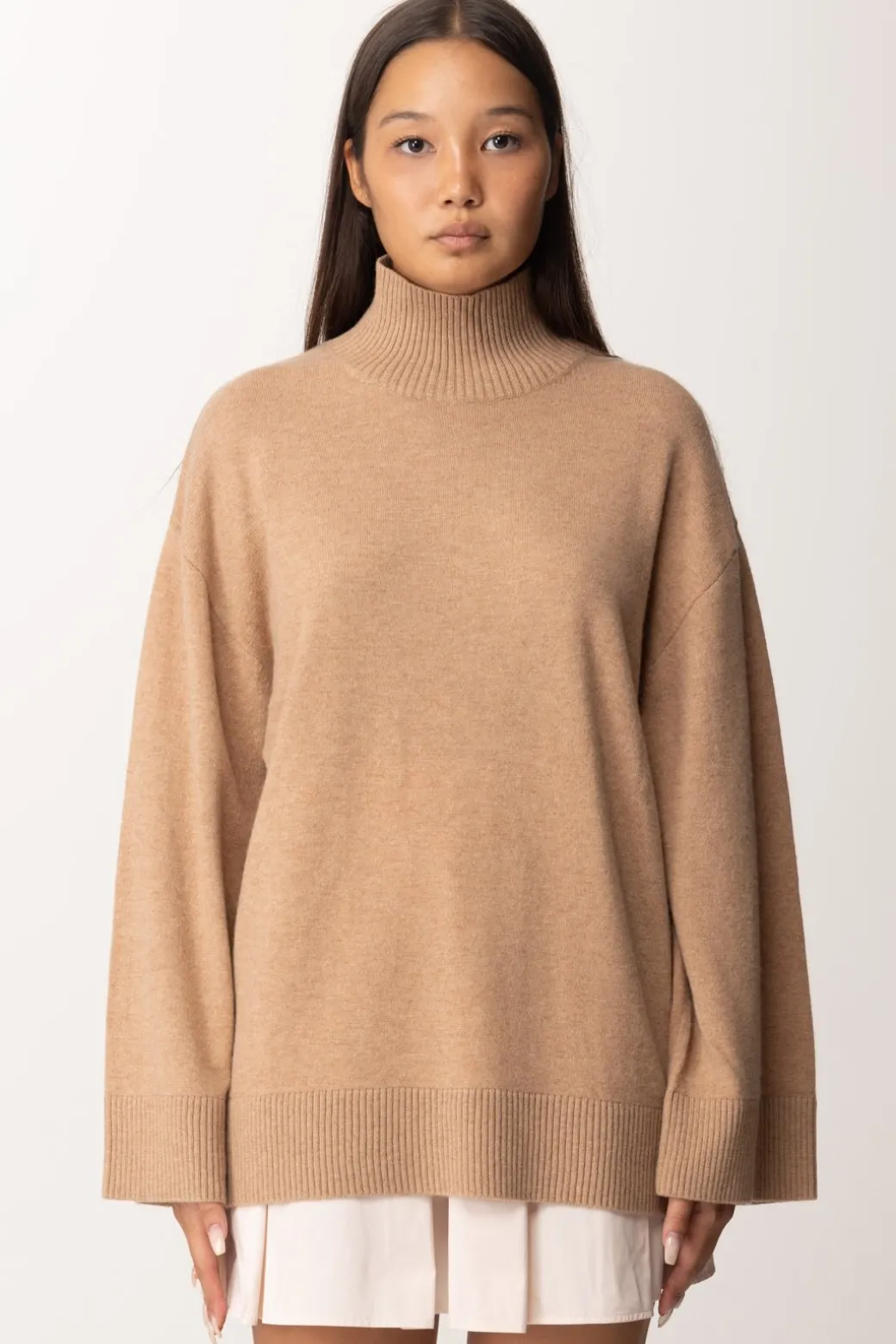 Donna Elisabetta Franchi Dolcevita In Misto Cashmere con Logo