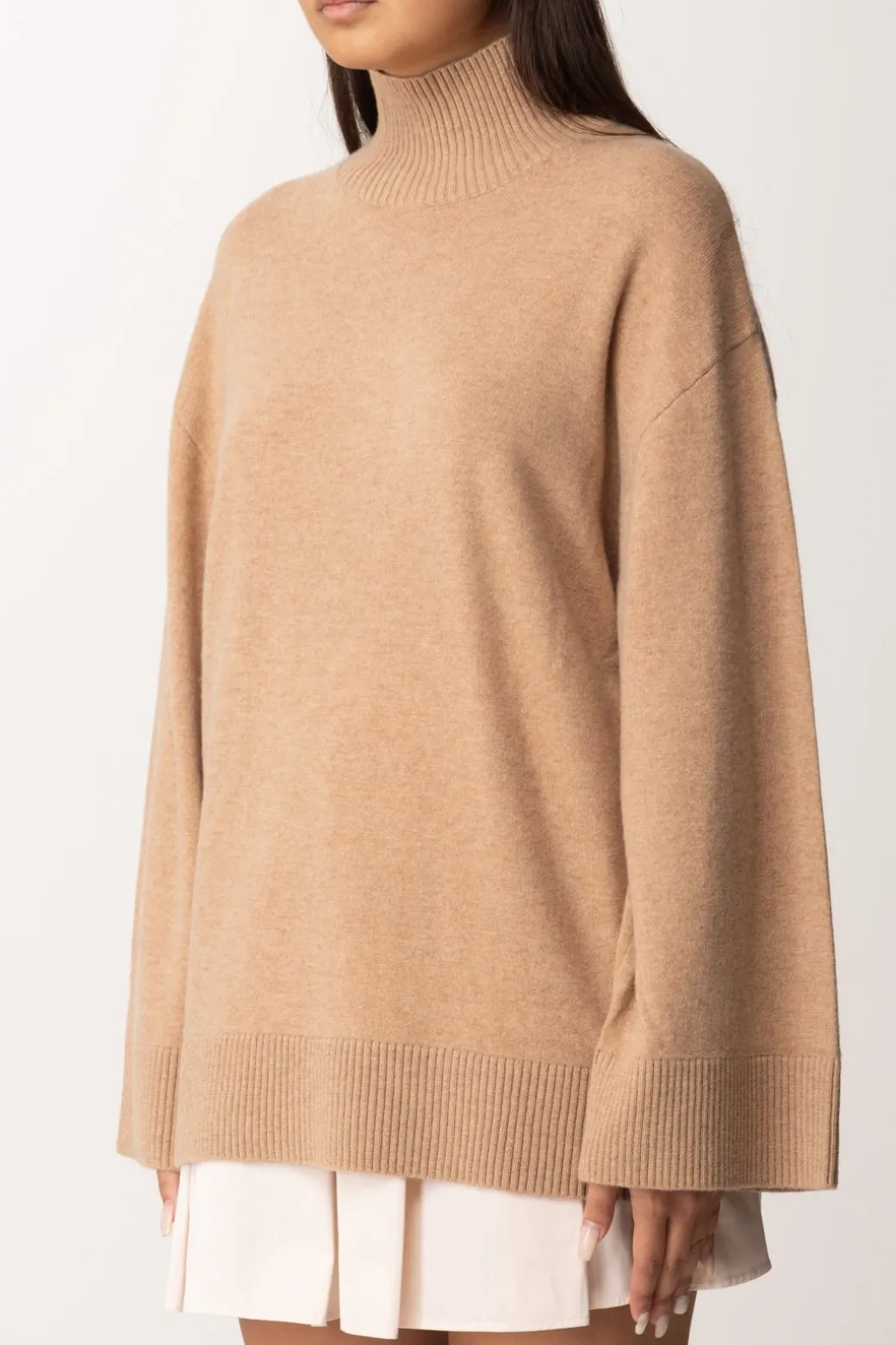 Donna Elisabetta Franchi Dolcevita In Misto Cashmere con Logo