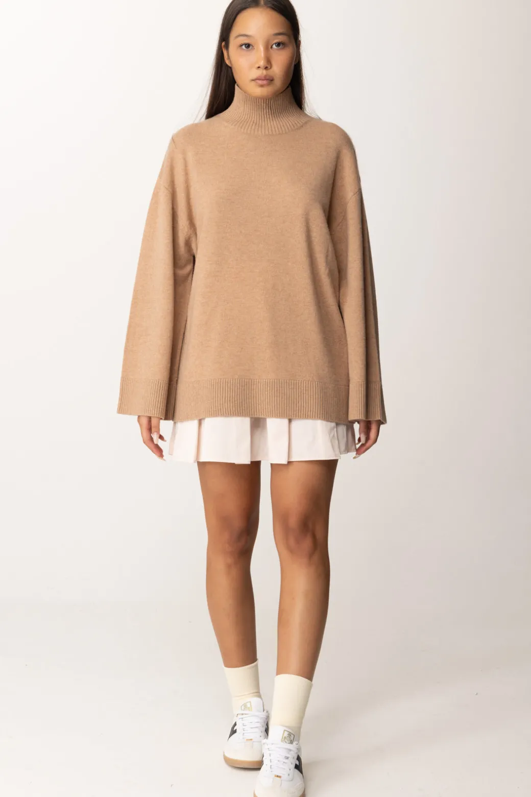 Donna Elisabetta Franchi Dolcevita In Misto Cashmere con Logo