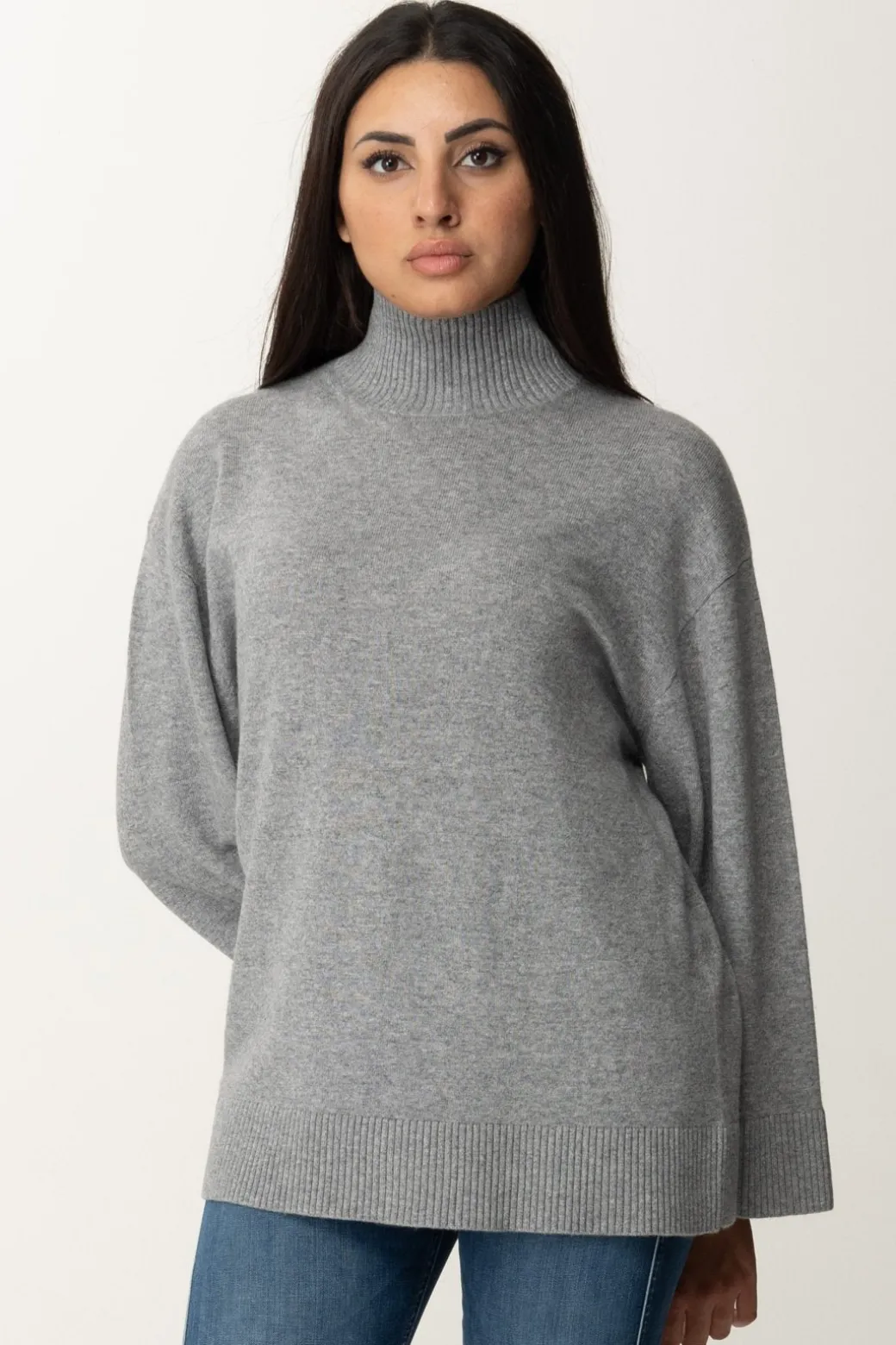 Donna Elisabetta Franchi Dolcevita In Misto Cashmere con Logo