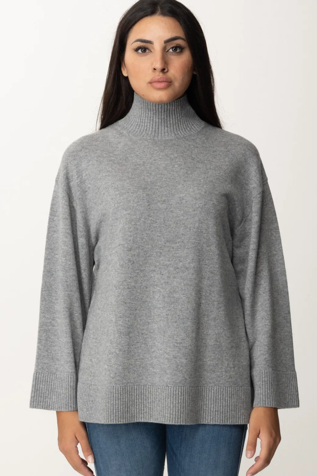 Donna Elisabetta Franchi Dolcevita In Misto Cashmere con Logo