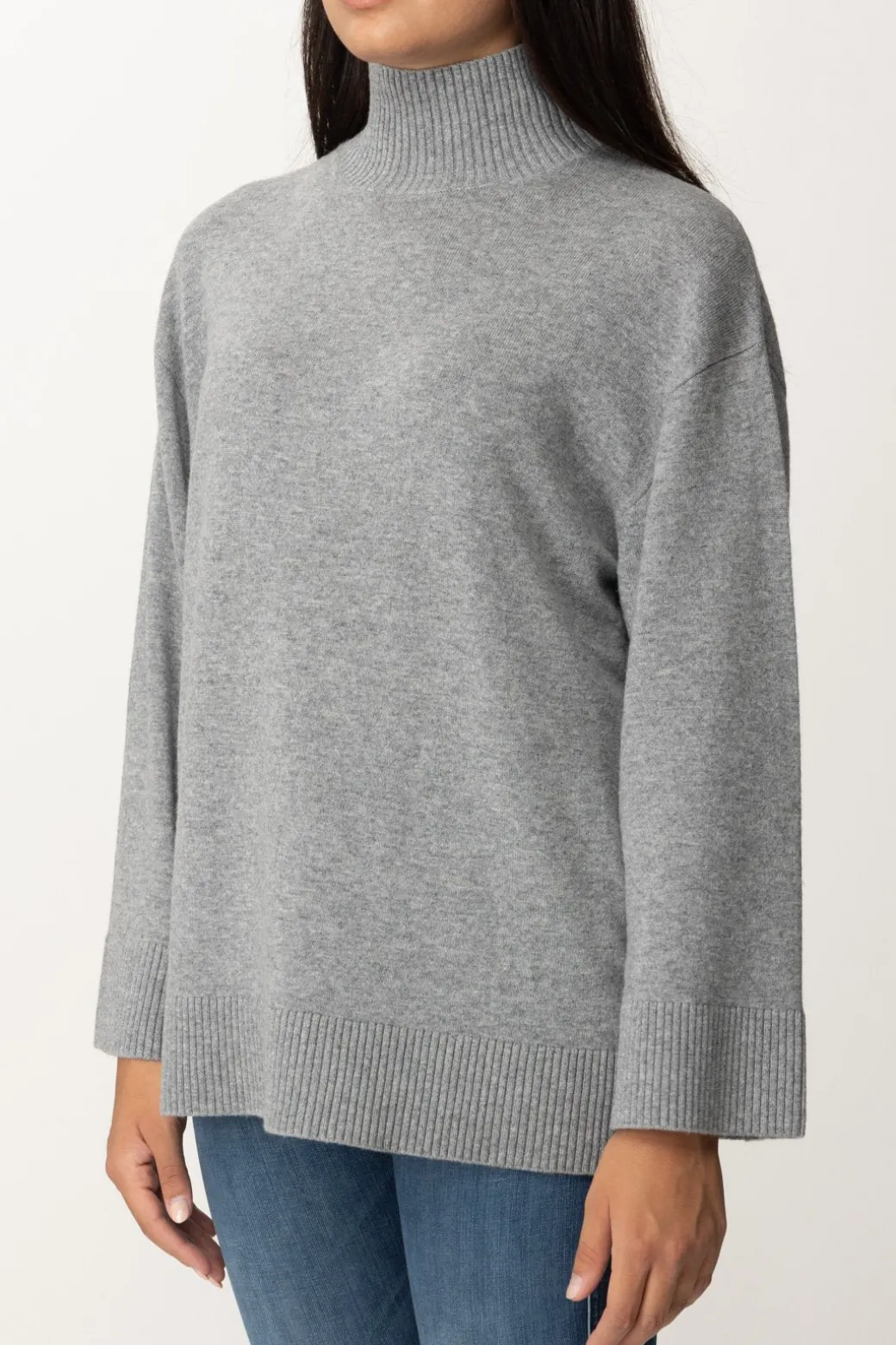 Donna Elisabetta Franchi Dolcevita In Misto Cashmere con Logo