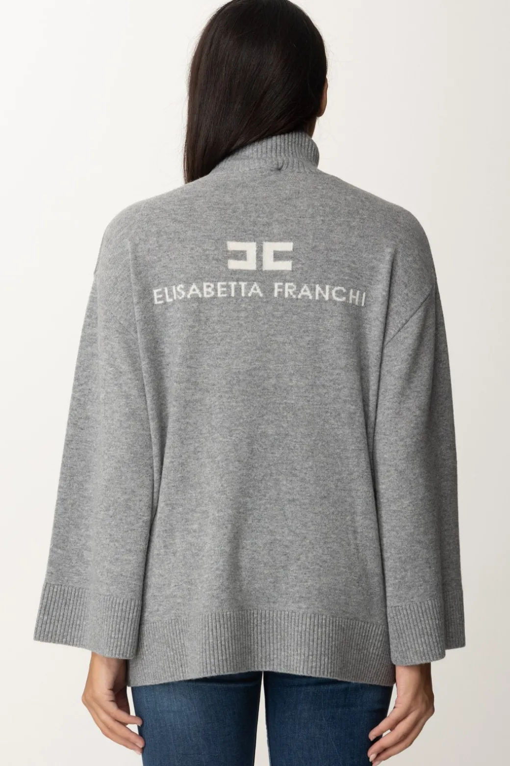 Donna Elisabetta Franchi Dolcevita In Misto Cashmere con Logo