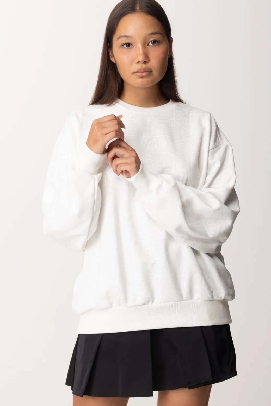 Donna Elisabetta Franchi Felpa In Cotone Lettering