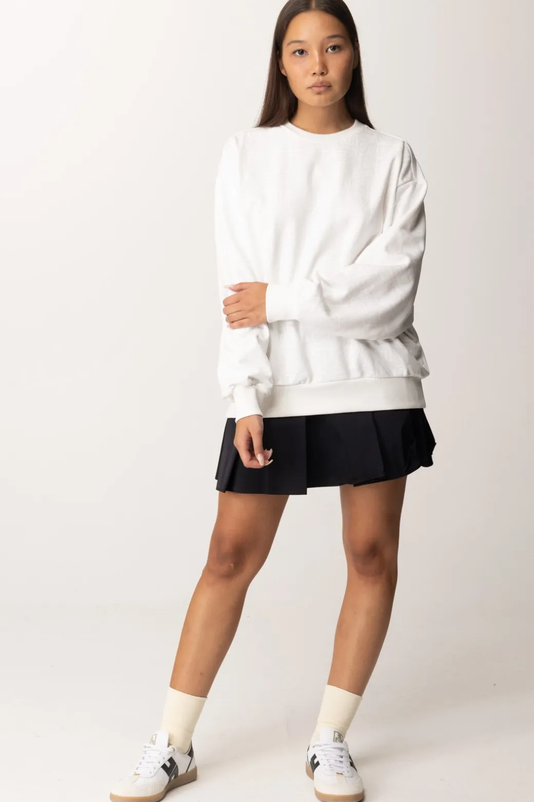 Donna Elisabetta Franchi Felpa In Cotone Lettering