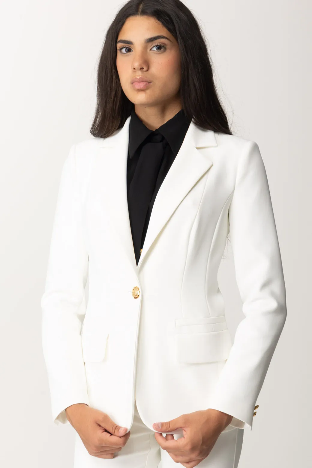 Donna Elisabetta Franchi Giacca Monopetto In Crepe Stretch