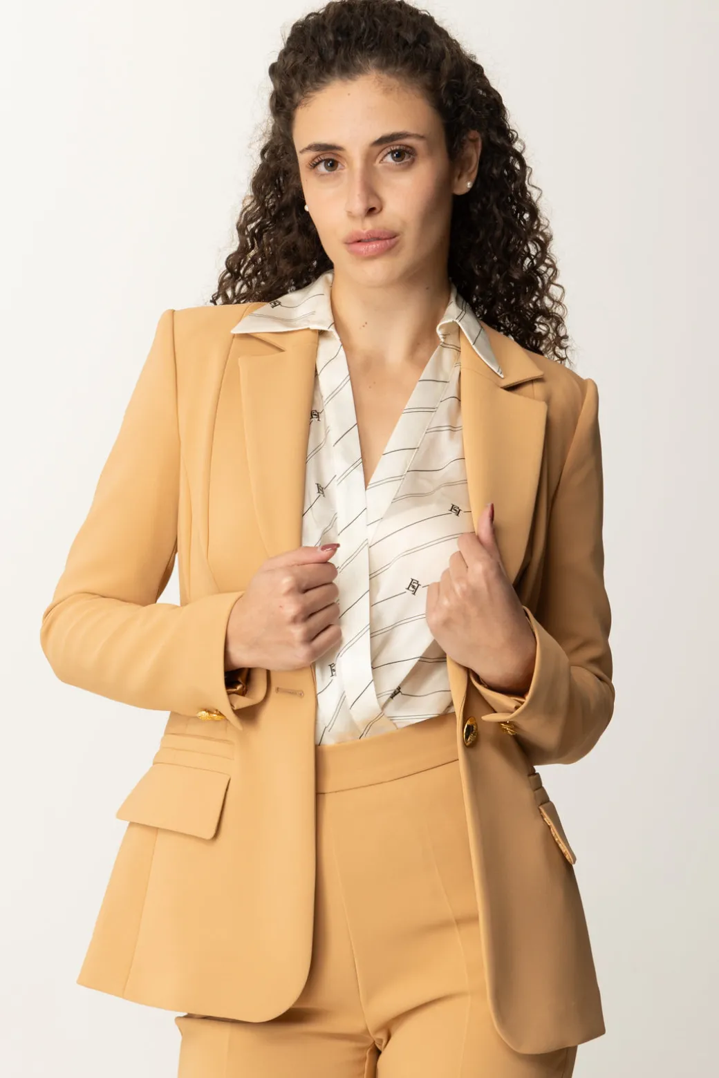 Donna Elisabetta Franchi Giacca Monopetto In Crepe Stretch