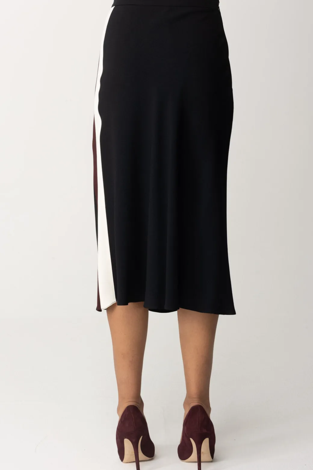 Donna Elisabetta Franchi Gonna In Satin con Bande Colorate