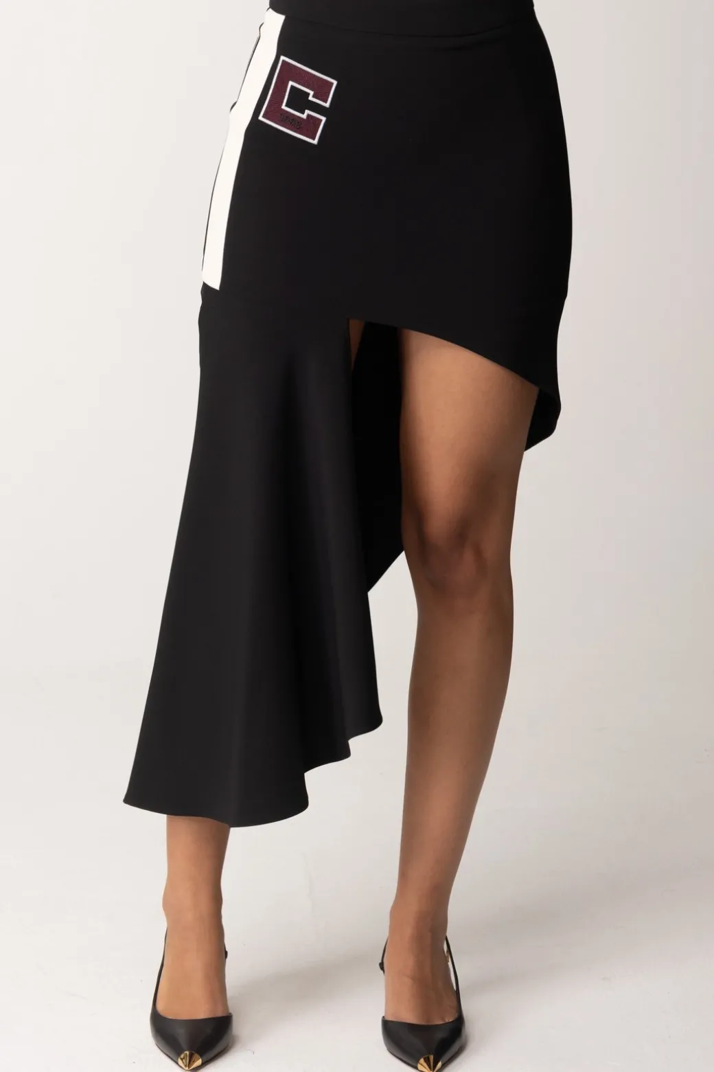 Donna Elisabetta Franchi Gonna Midi Asimmetrica