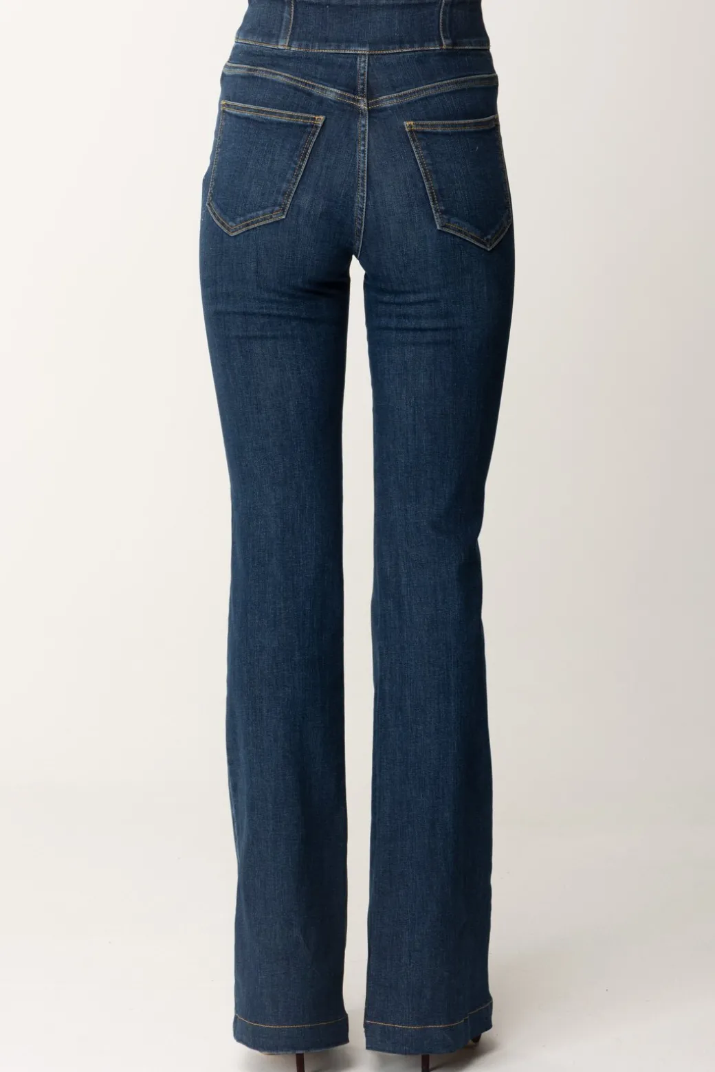 Donna Elisabetta Franchi Jeans a Zampa In Cotone con Zip