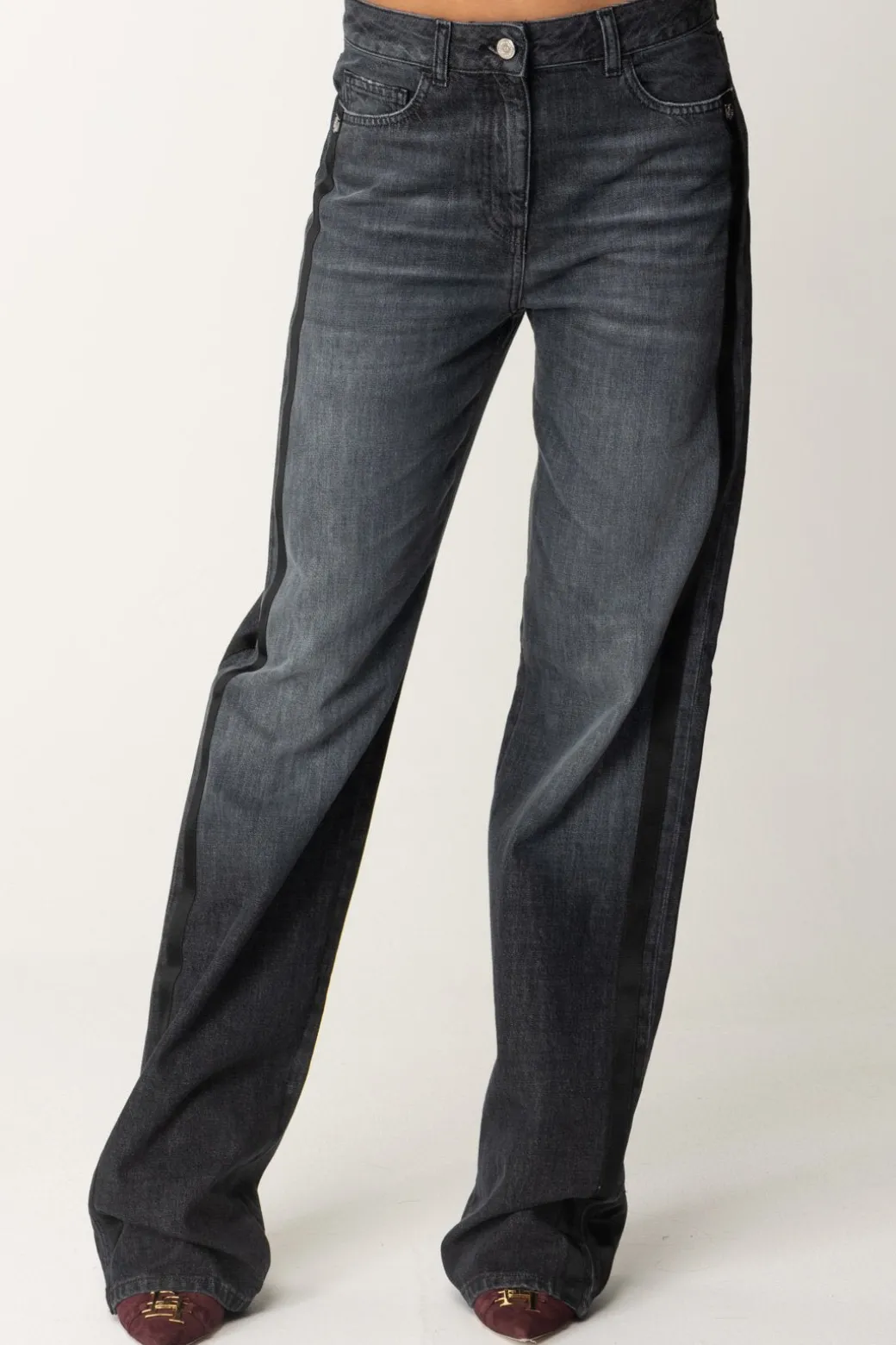 Donna Elisabetta Franchi Jeans con Bande In Raso