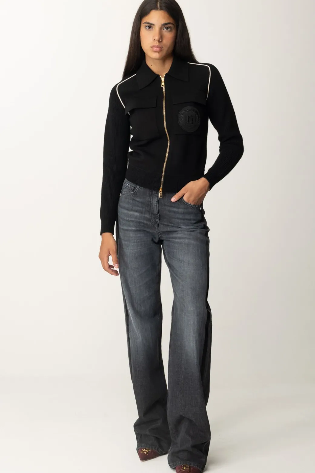 Donna Elisabetta Franchi Jeans con Bande In Raso