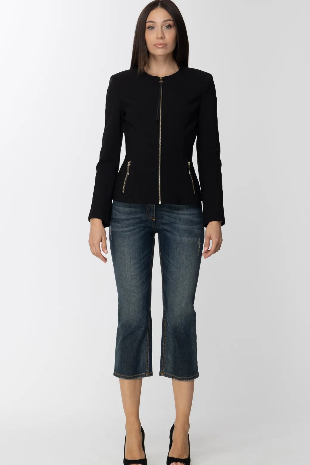 Donna Elisabetta Franchi Jeans Crop Scuri