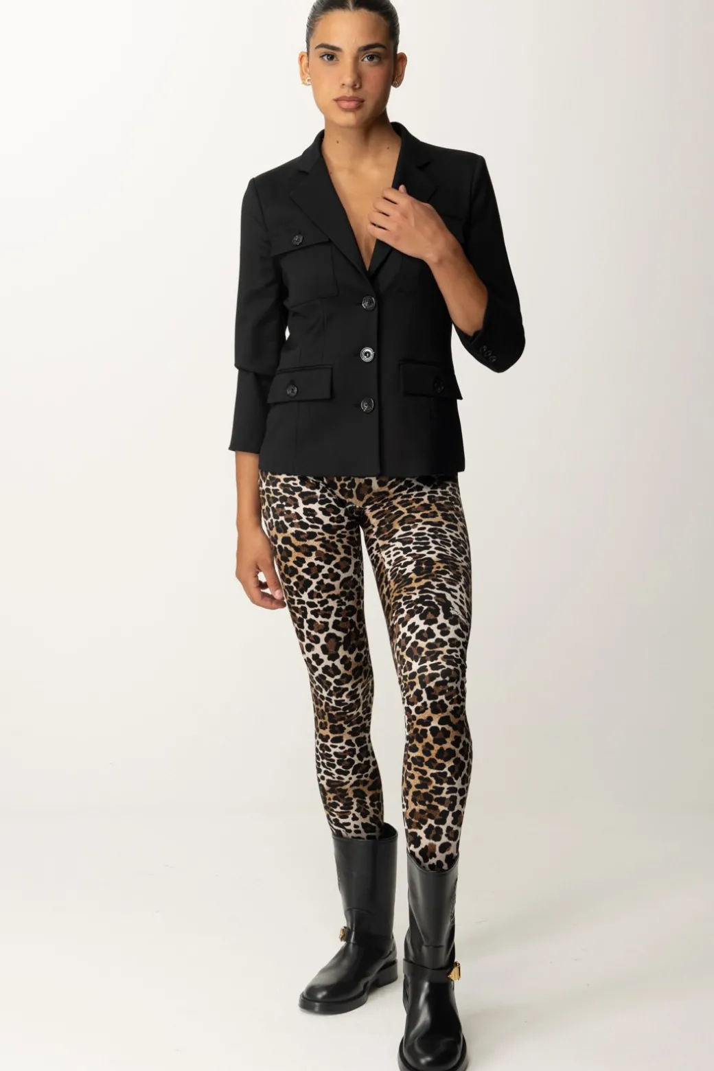 Donna Elisabetta Franchi Leggings con Fascione Logato