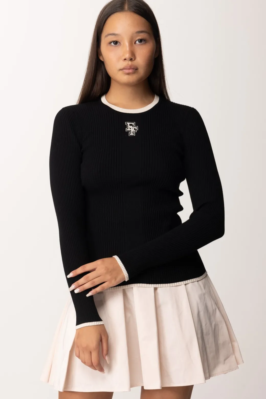 Donna Elisabetta Franchi Maglia In Viscosa con Logo College