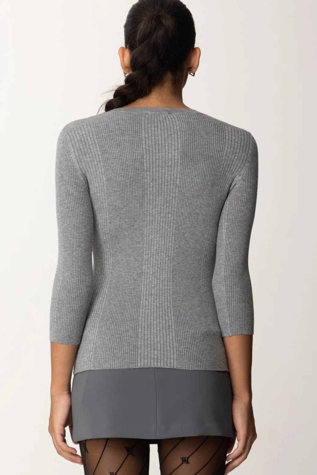 Donna Elisabetta Franchi Maglia Scollo a V con Ricamo Logo