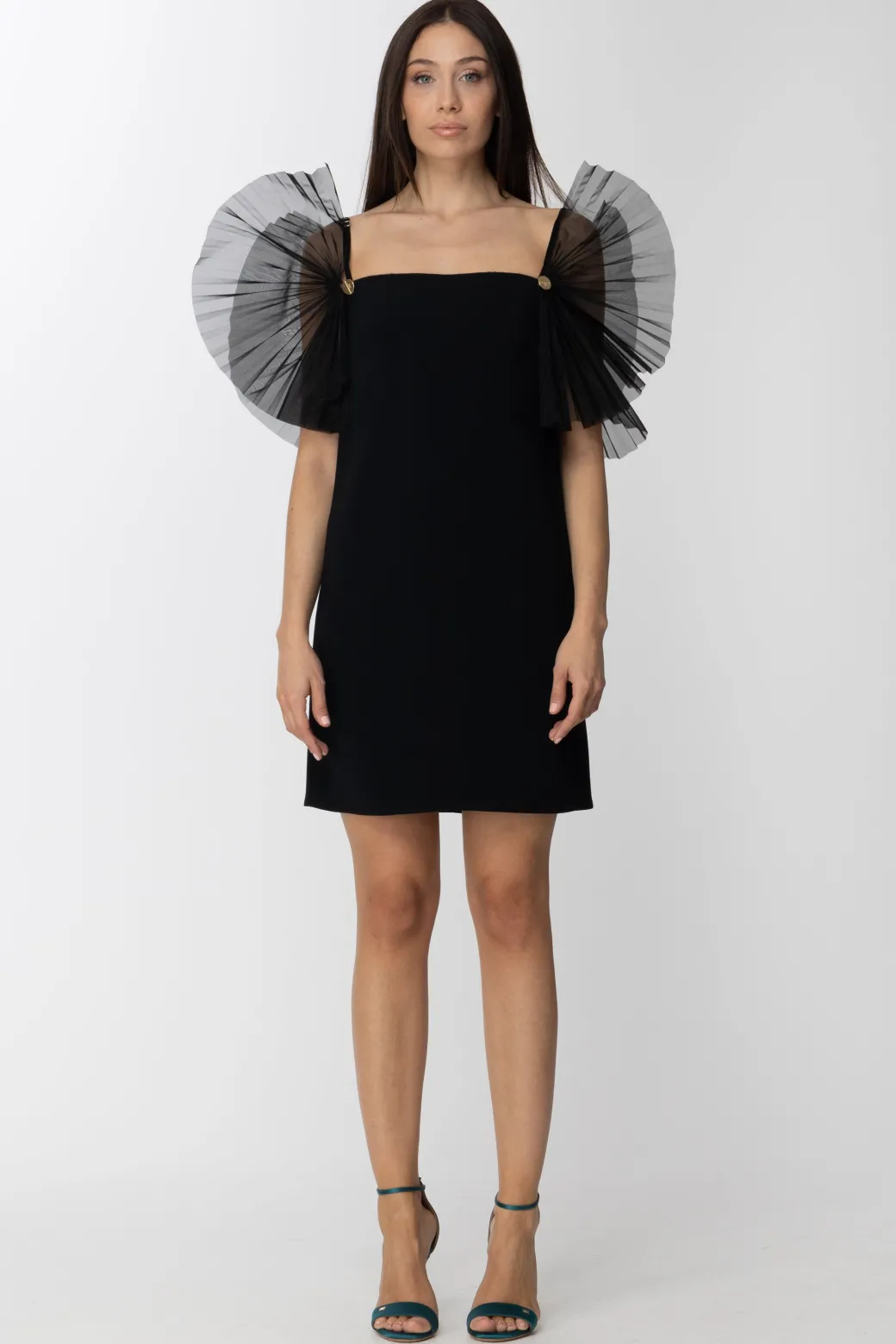 Donna Elisabetta Franchi Mini Abito con Dettagli In Tulle