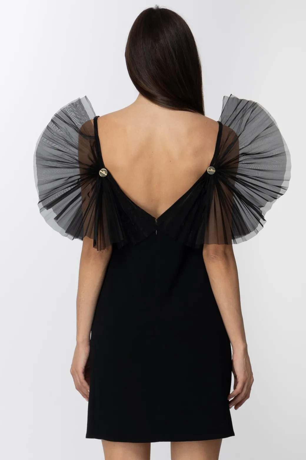 Donna Elisabetta Franchi Mini Abito con Dettagli In Tulle