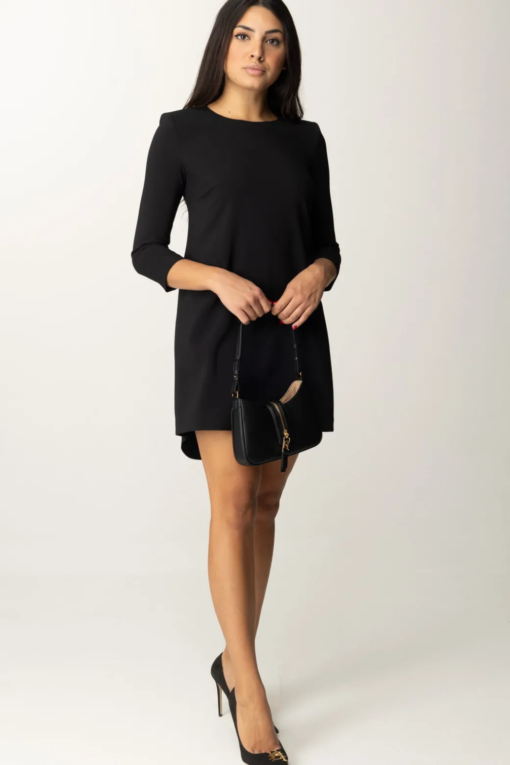 Donna Elisabetta Franchi Mini Abito con Inserto In Vela