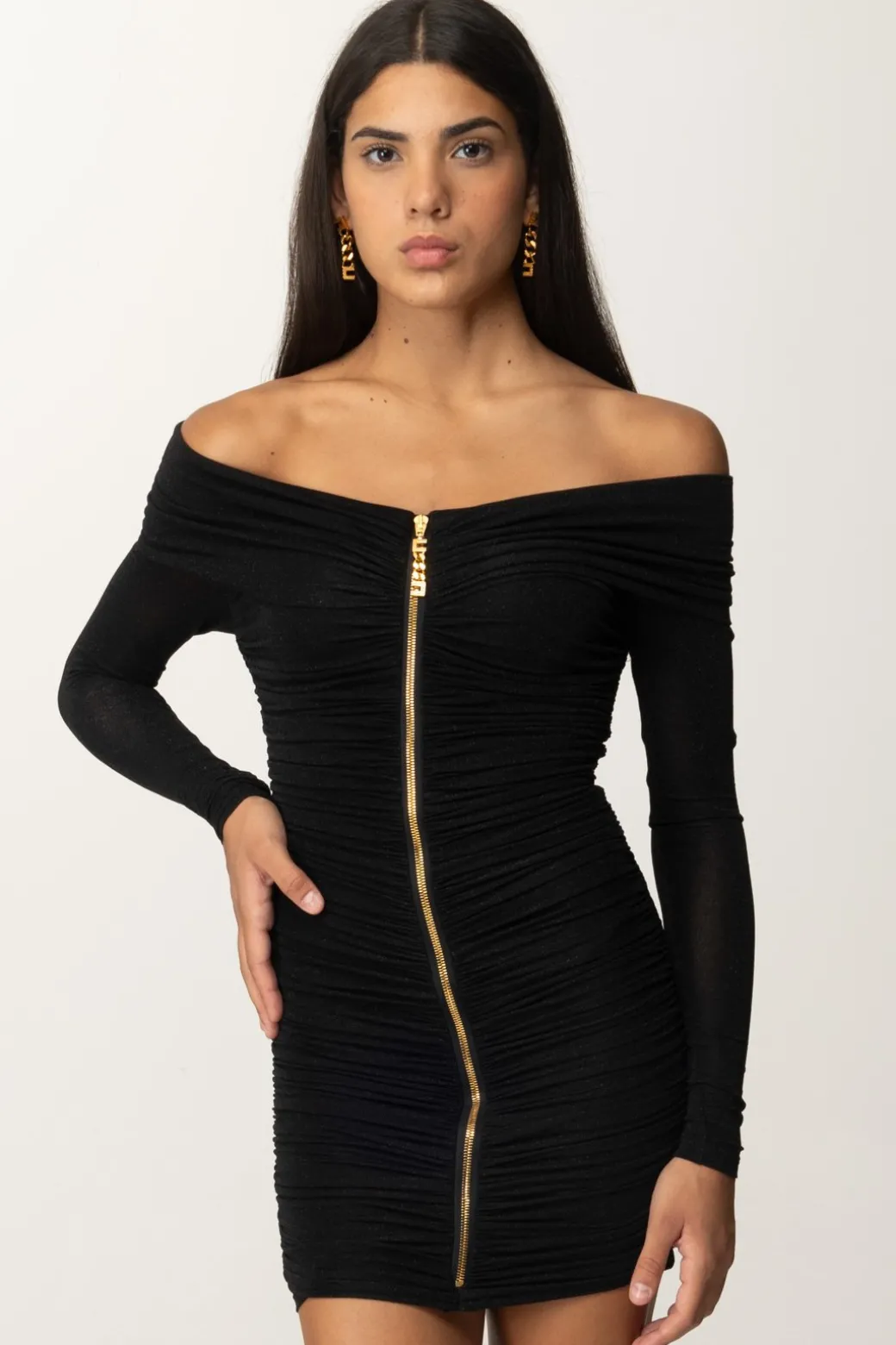 Donna Elisabetta Franchi Mini Abito Lurex con Zip