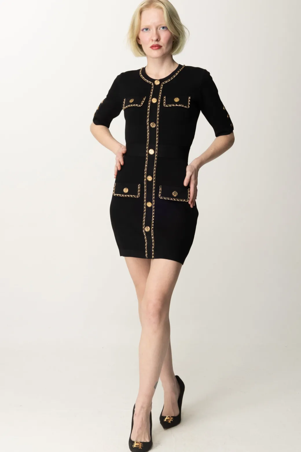 Donna Elisabetta Franchi Miniabito con Catena