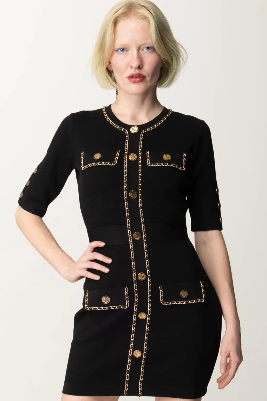 Donna Elisabetta Franchi Miniabito con Catena