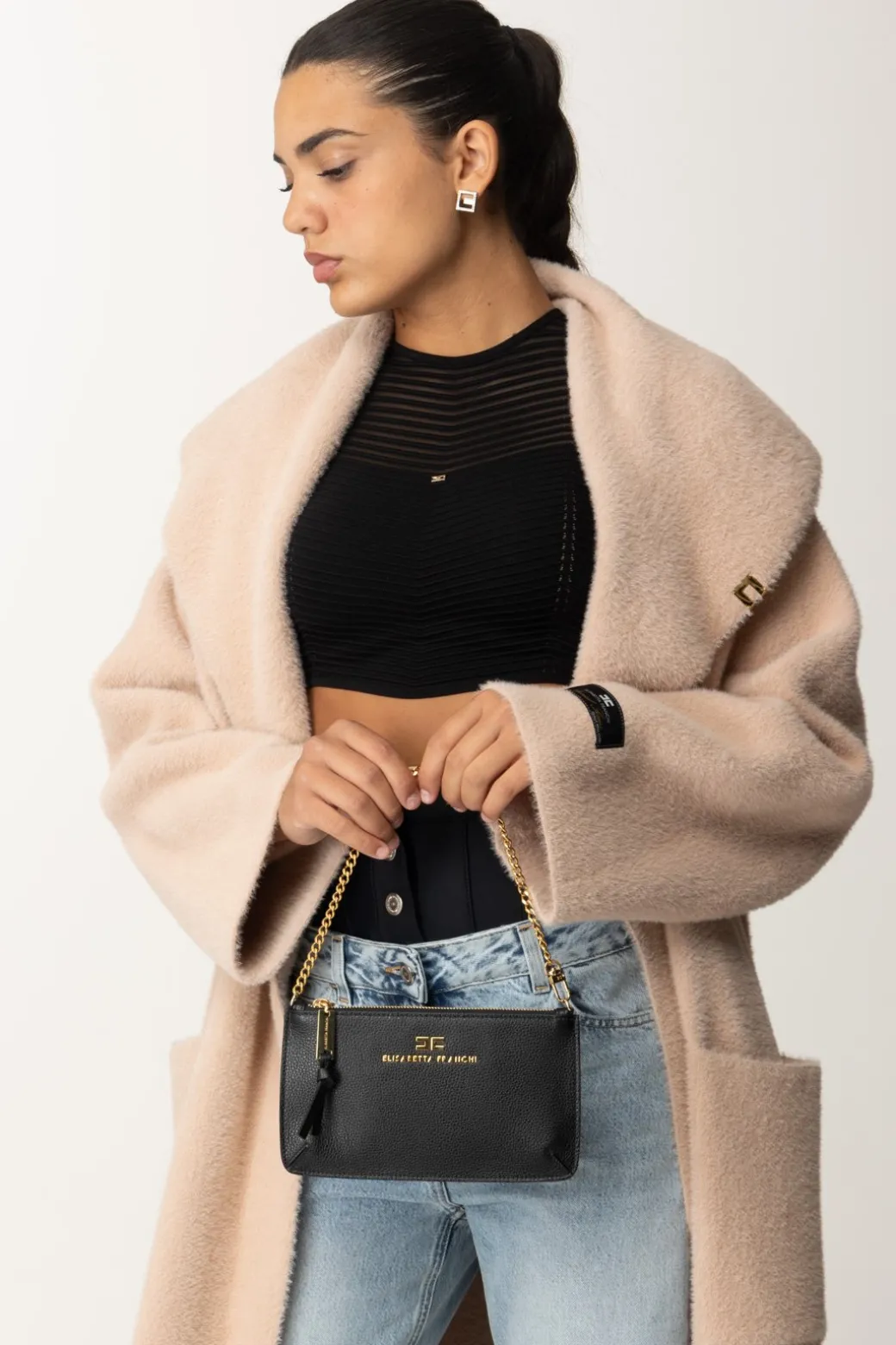Donna Elisabetta Franchi Miniborsa Baguette In Pelle