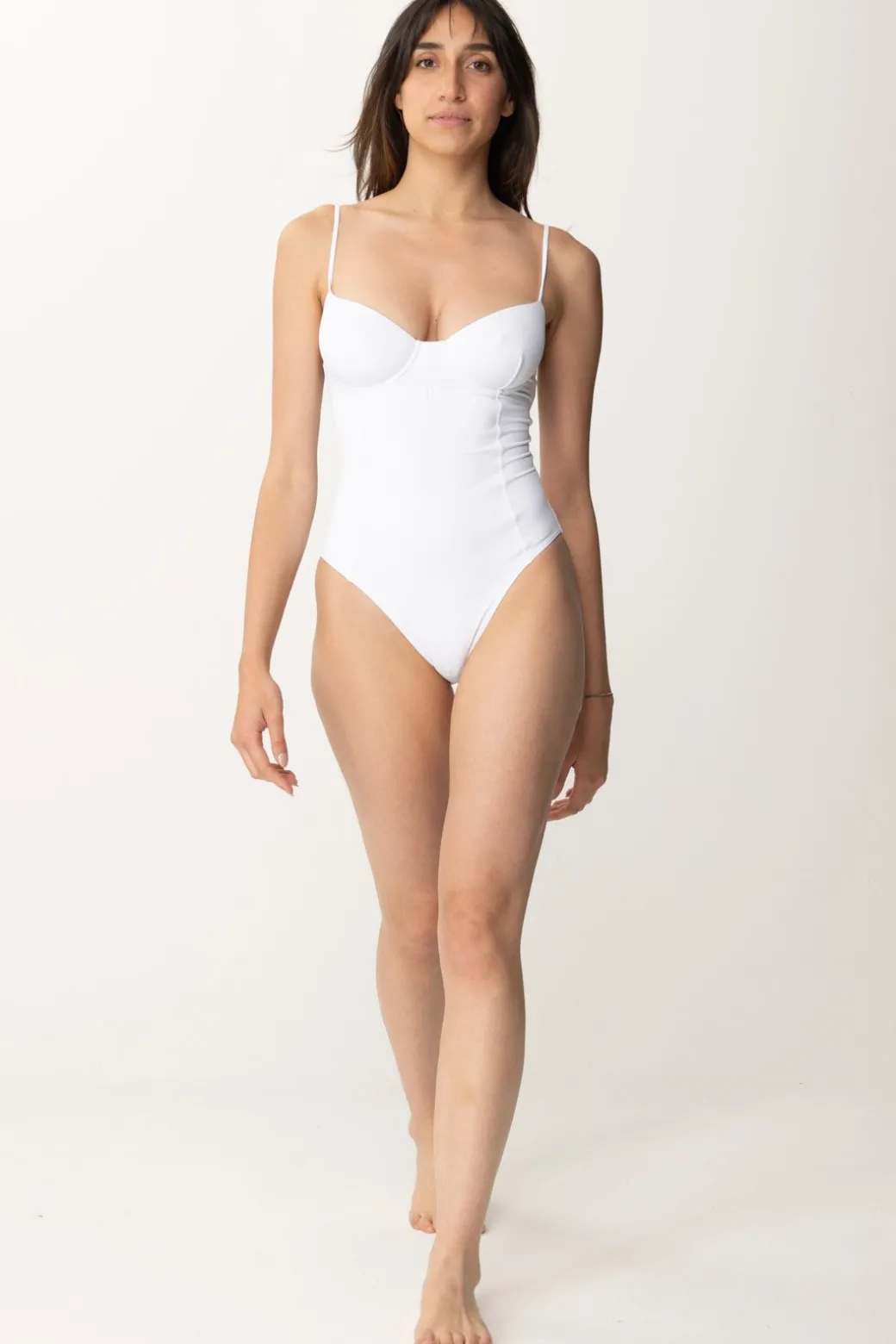 Donna Elisabetta Franchi Monokini con Taglio Coppe e Logo