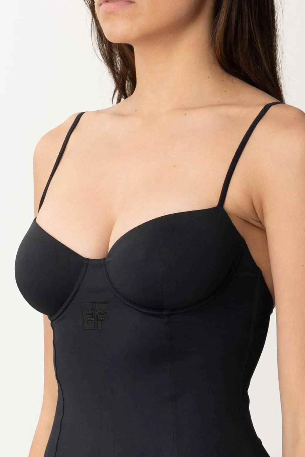 Donna Elisabetta Franchi Monokini con Taglio Coppe e Logo