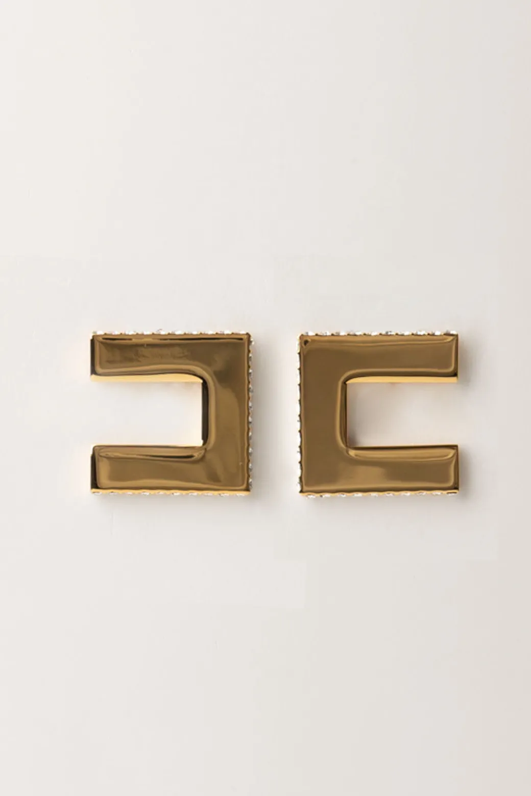 Donna Elisabetta Franchi Orecchini Logo C con Strass