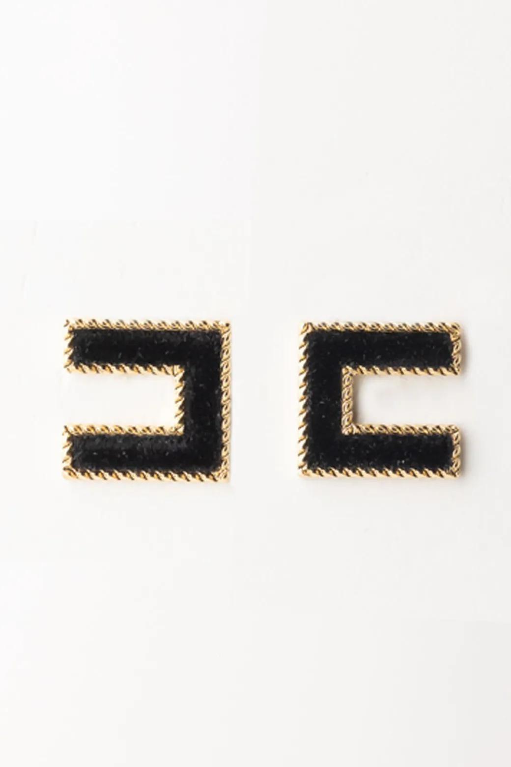 Donna Elisabetta Franchi Orecchini Logo C con Velluto