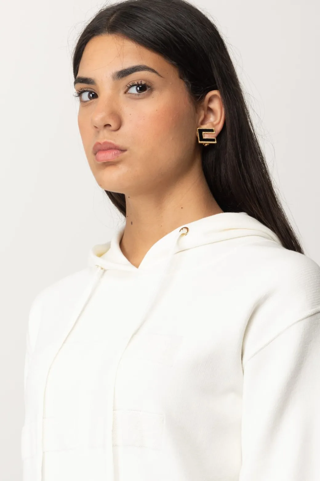 Donna Elisabetta Franchi Orecchini Logo C con Velluto