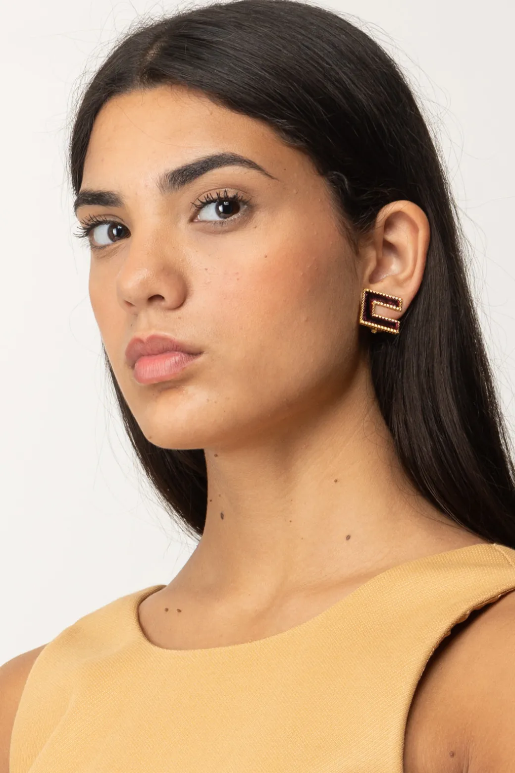 Donna Elisabetta Franchi Orecchini Logo C con Velluto