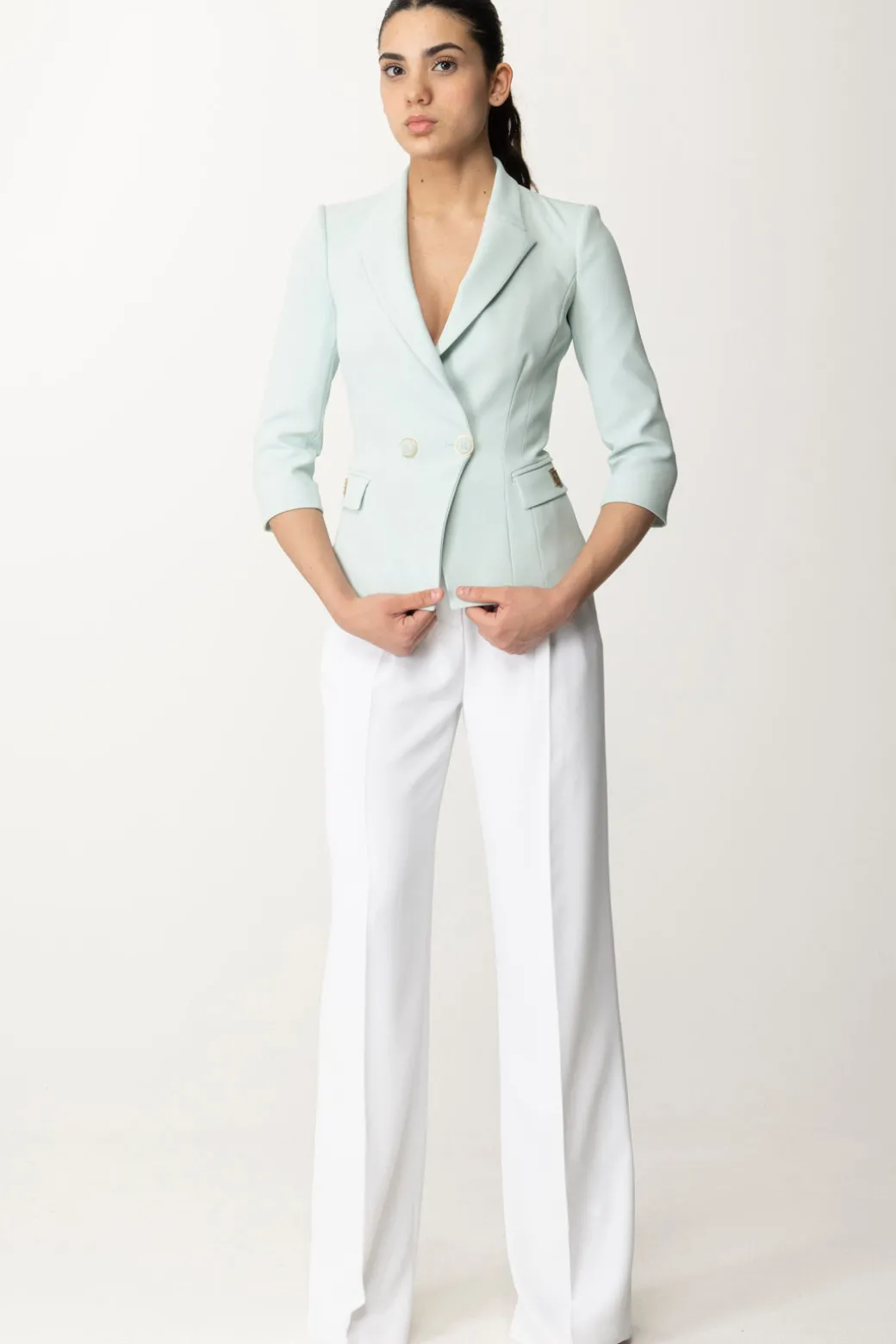 Donna Elisabetta Franchi Pantalone Dritti con Cintura